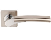 Excel Ultimo Dual Polished Chrome & Satin Nickel Door Handles - 3650-SQ (sold in pairs)